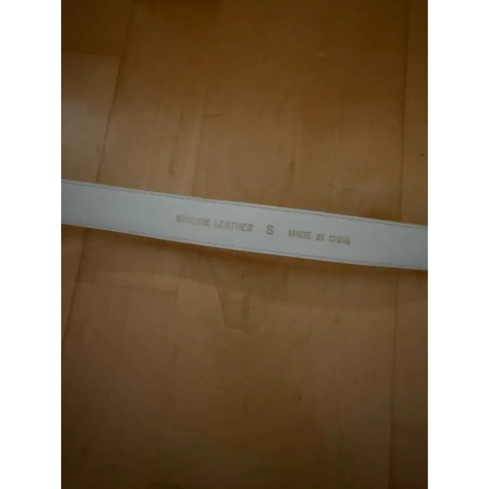 VTG Genuine Leather White Gold Art Deco Western Belt Small